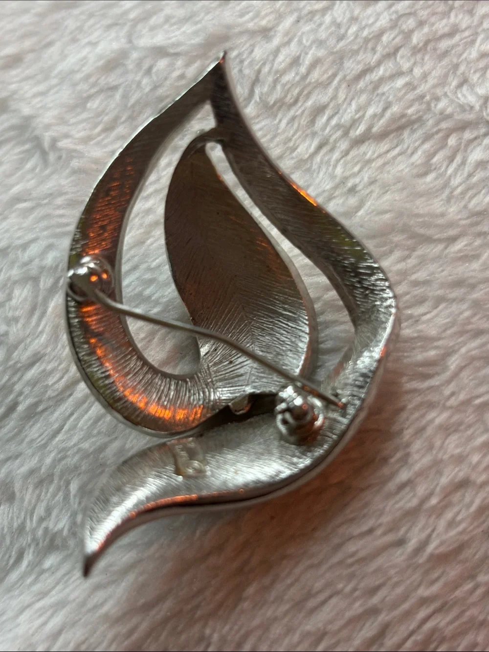Silver Leaf Sculptural brooch - Elegant Women’s Jewelry